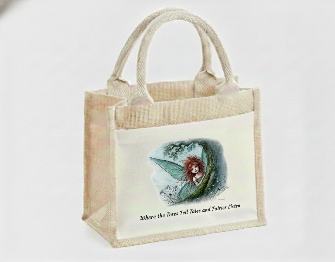 Where the Trees Tell Tales and Fairies Listen Small Tote Bag
