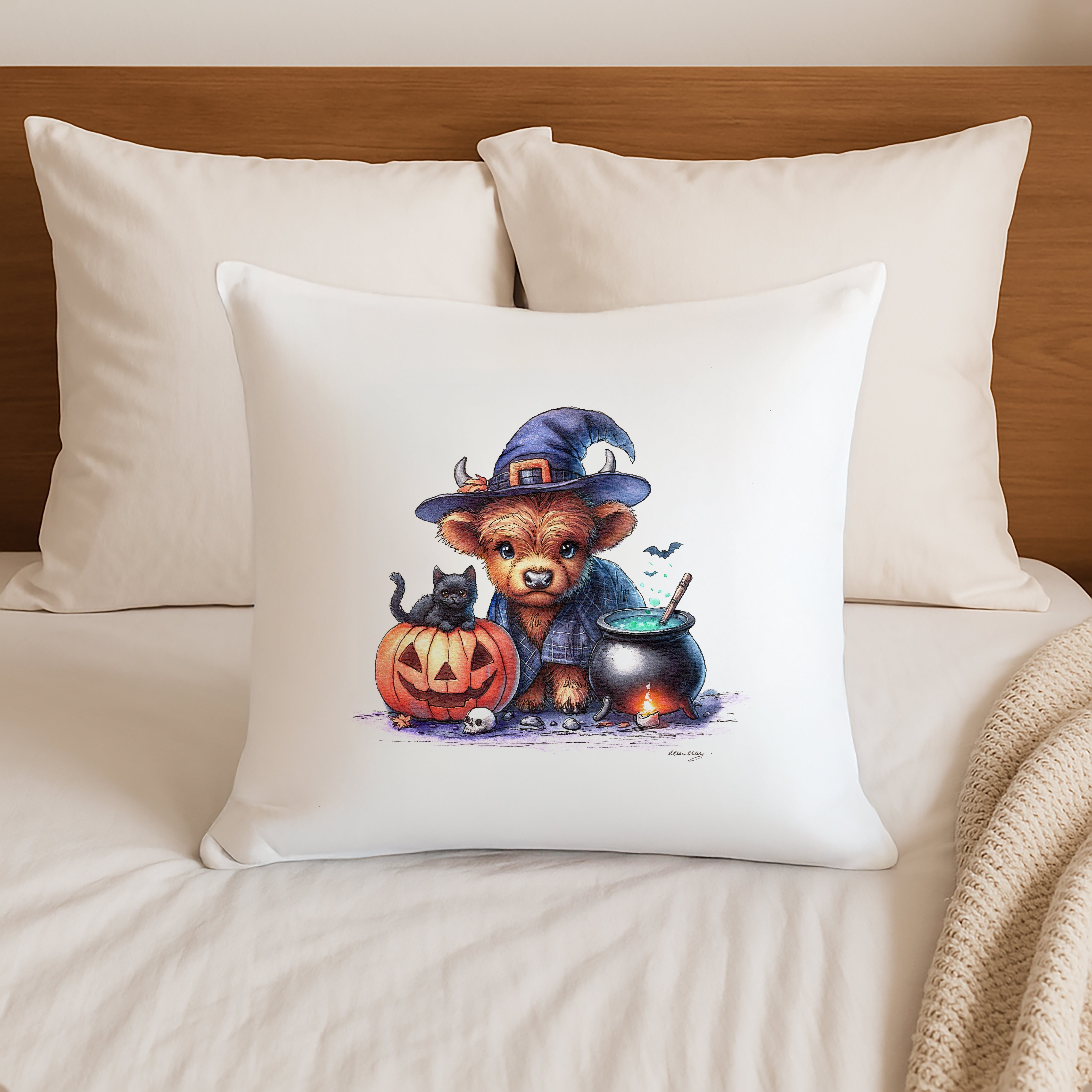 Witchy Moo & Her Magical Crew Cushion
