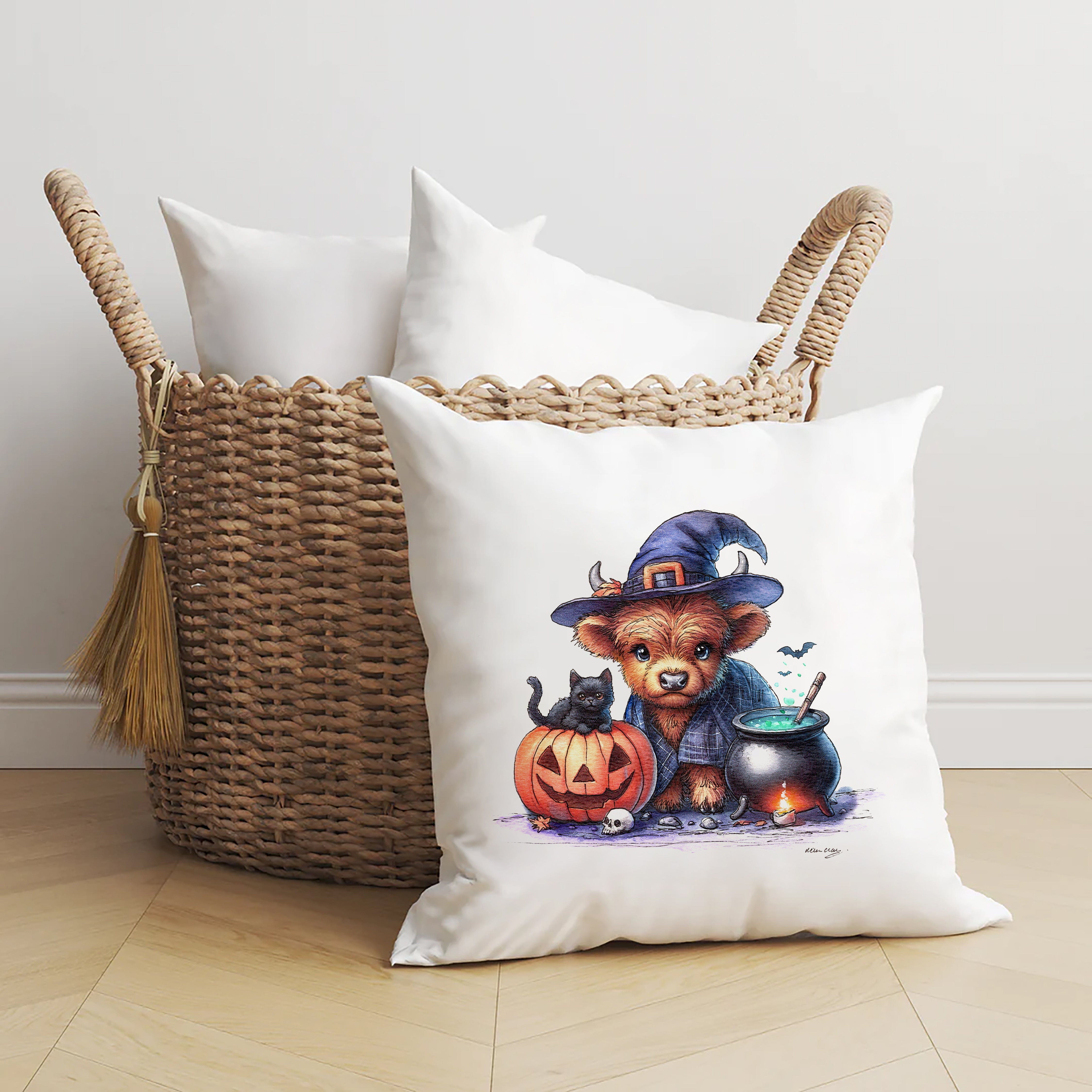Witchy Moo & Her Magical Crew Cushion