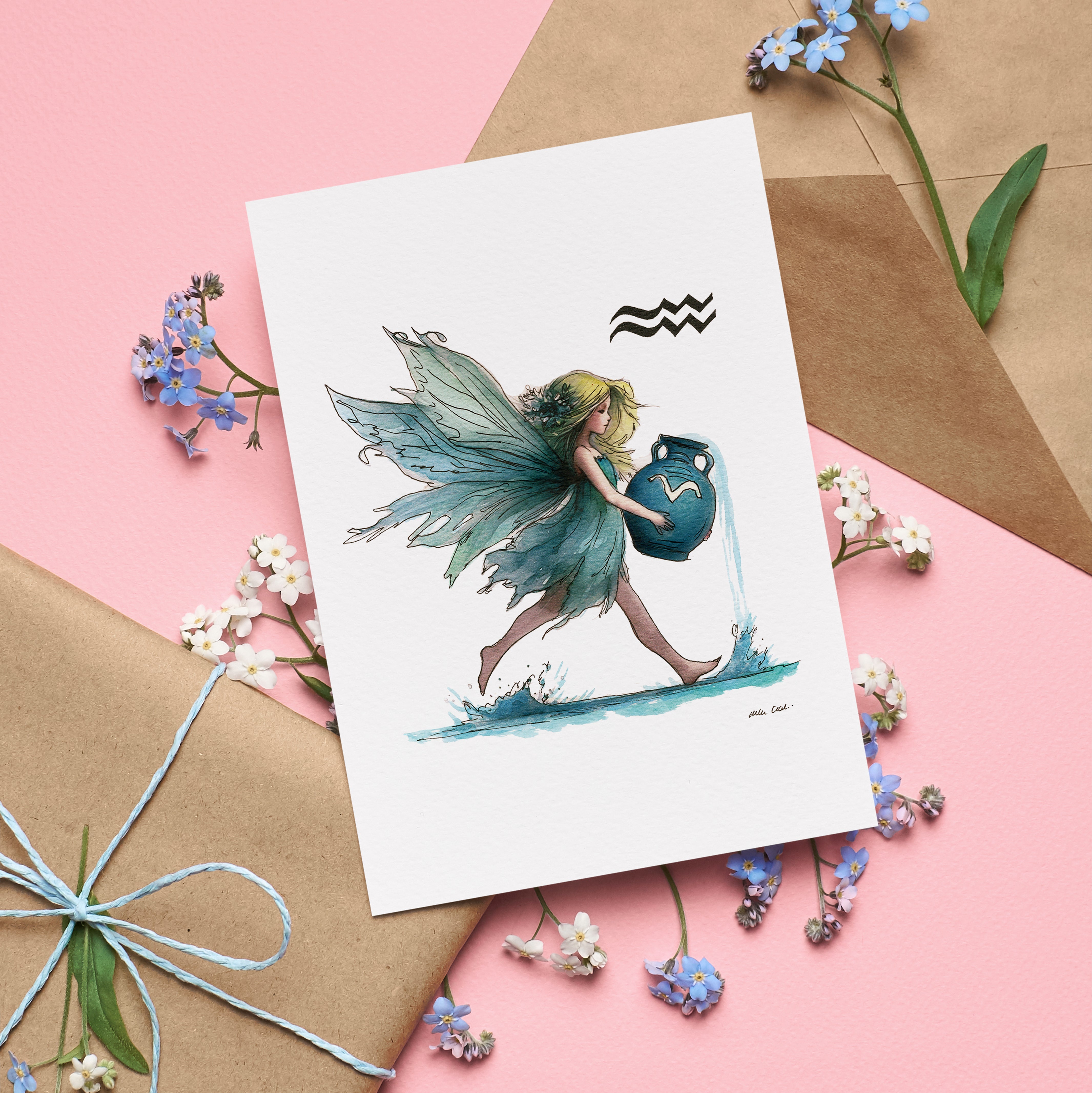 Aquarius Greetings Card