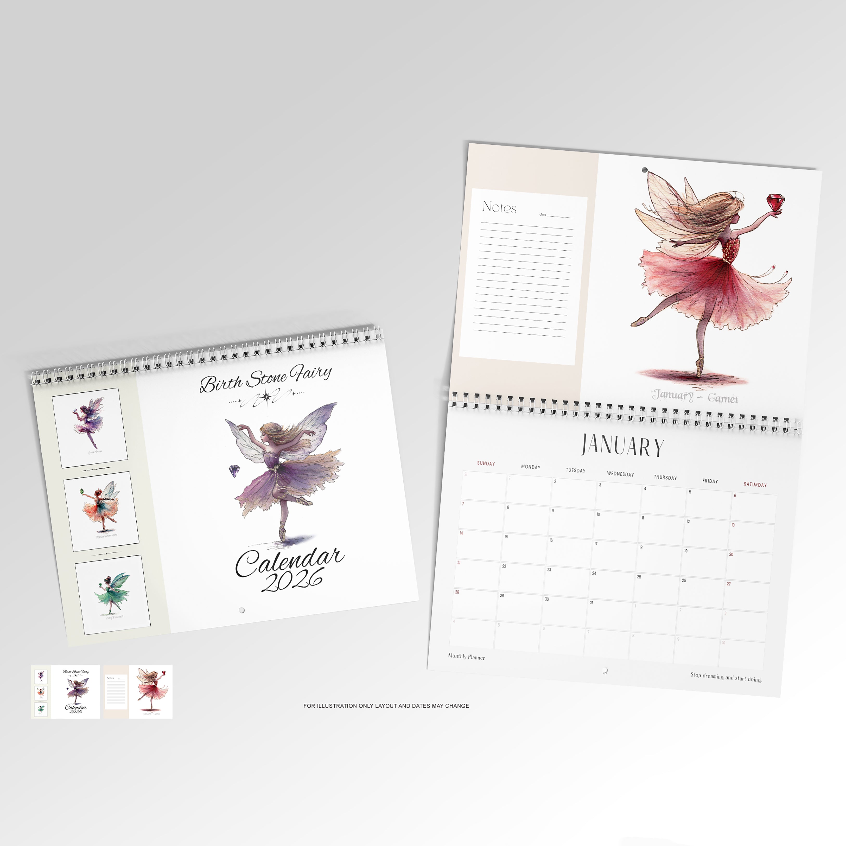 Birth Stones 2026 Calendar