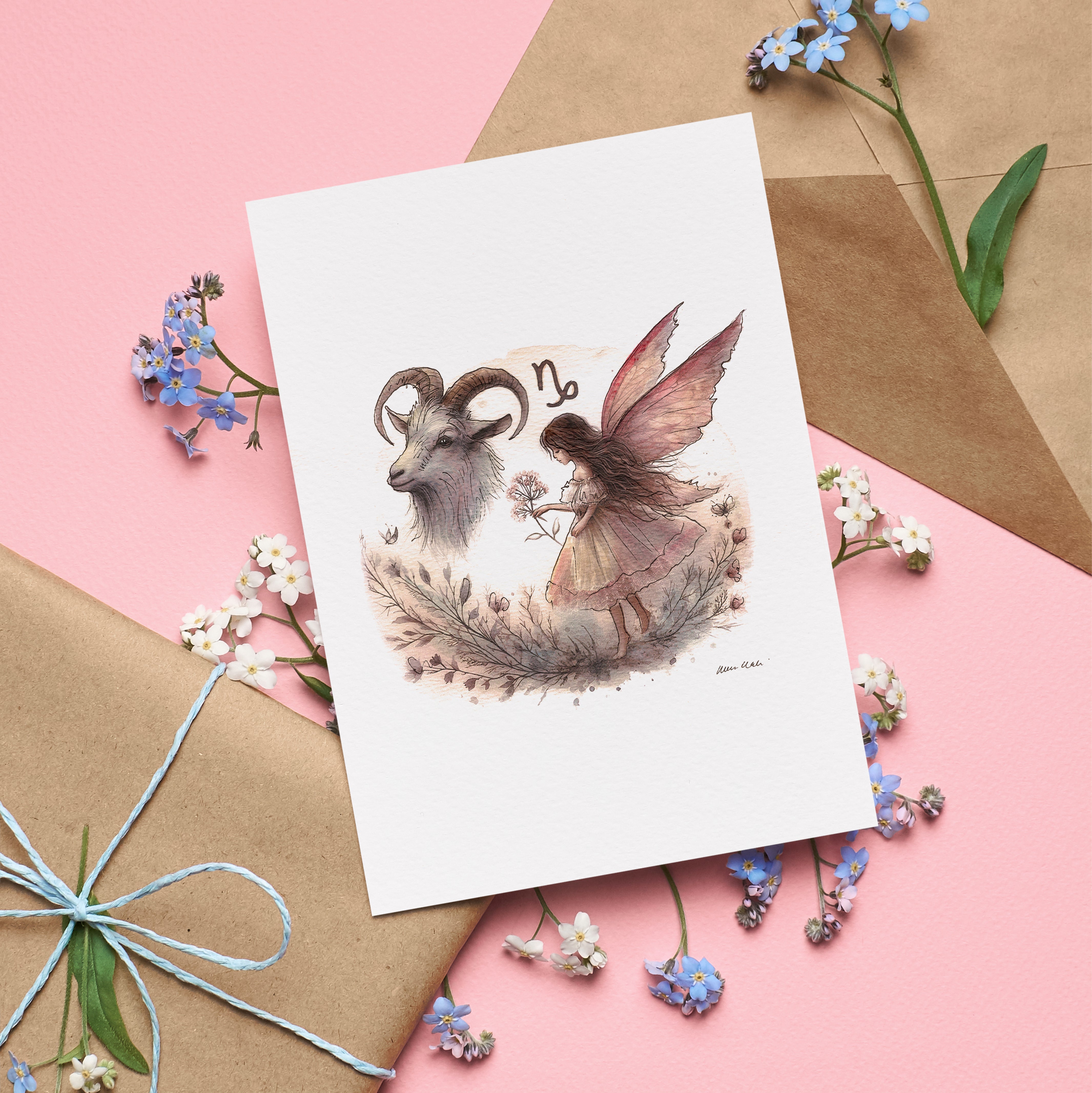 Capricorn Greetings Card