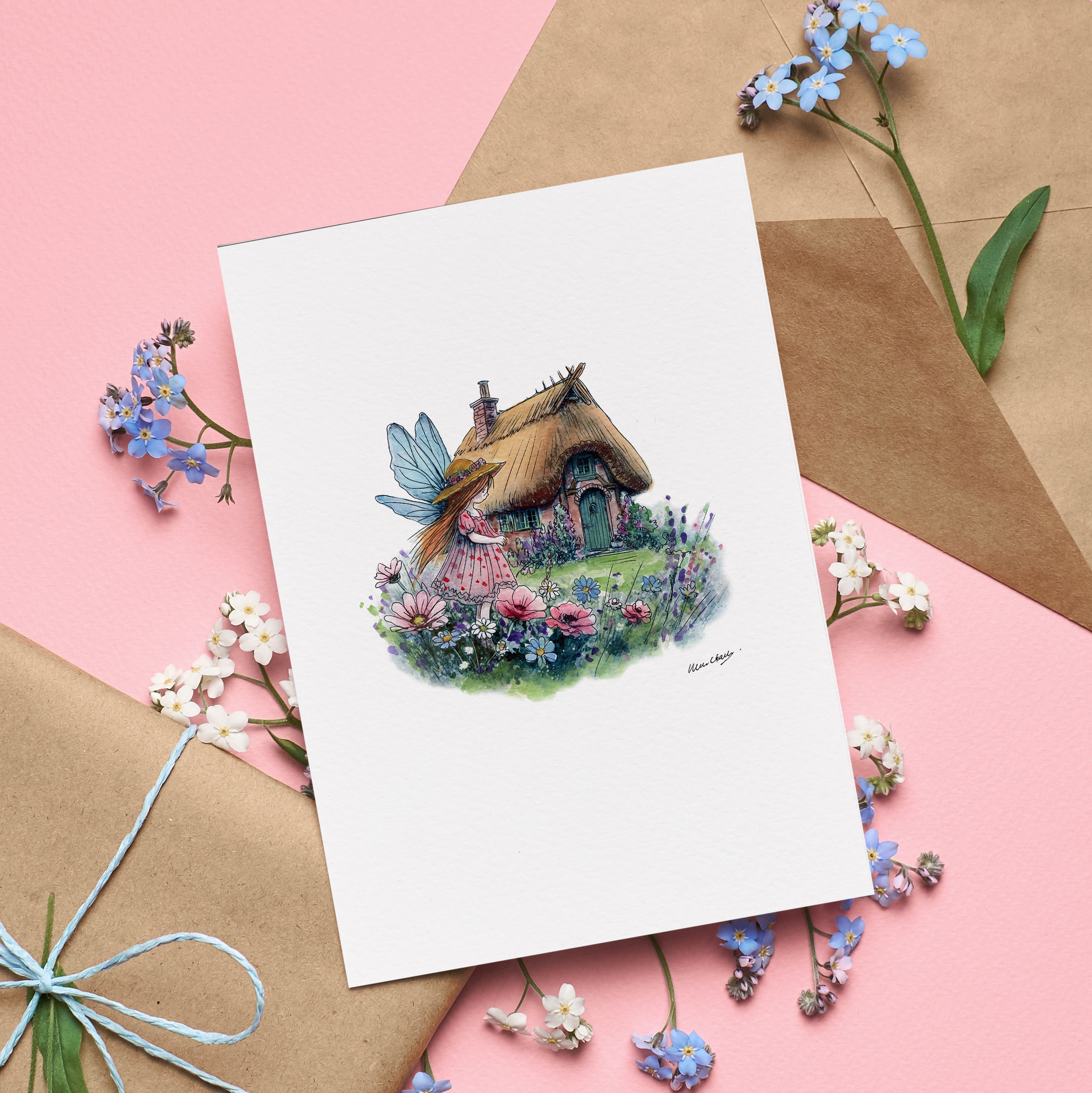 Cottage Garden Fairy Greetings Card
