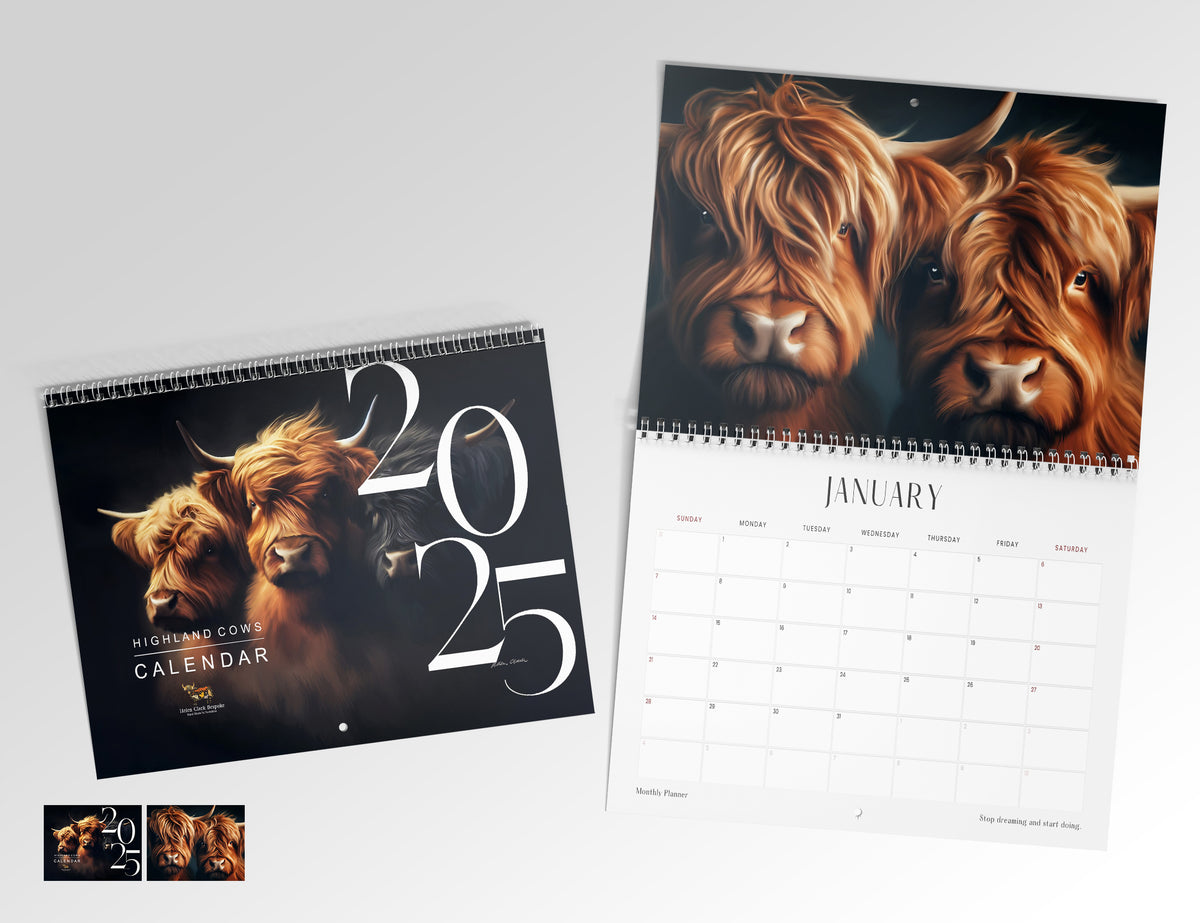 Highland Cows Calendar 2025 Helen Clark Bespoke