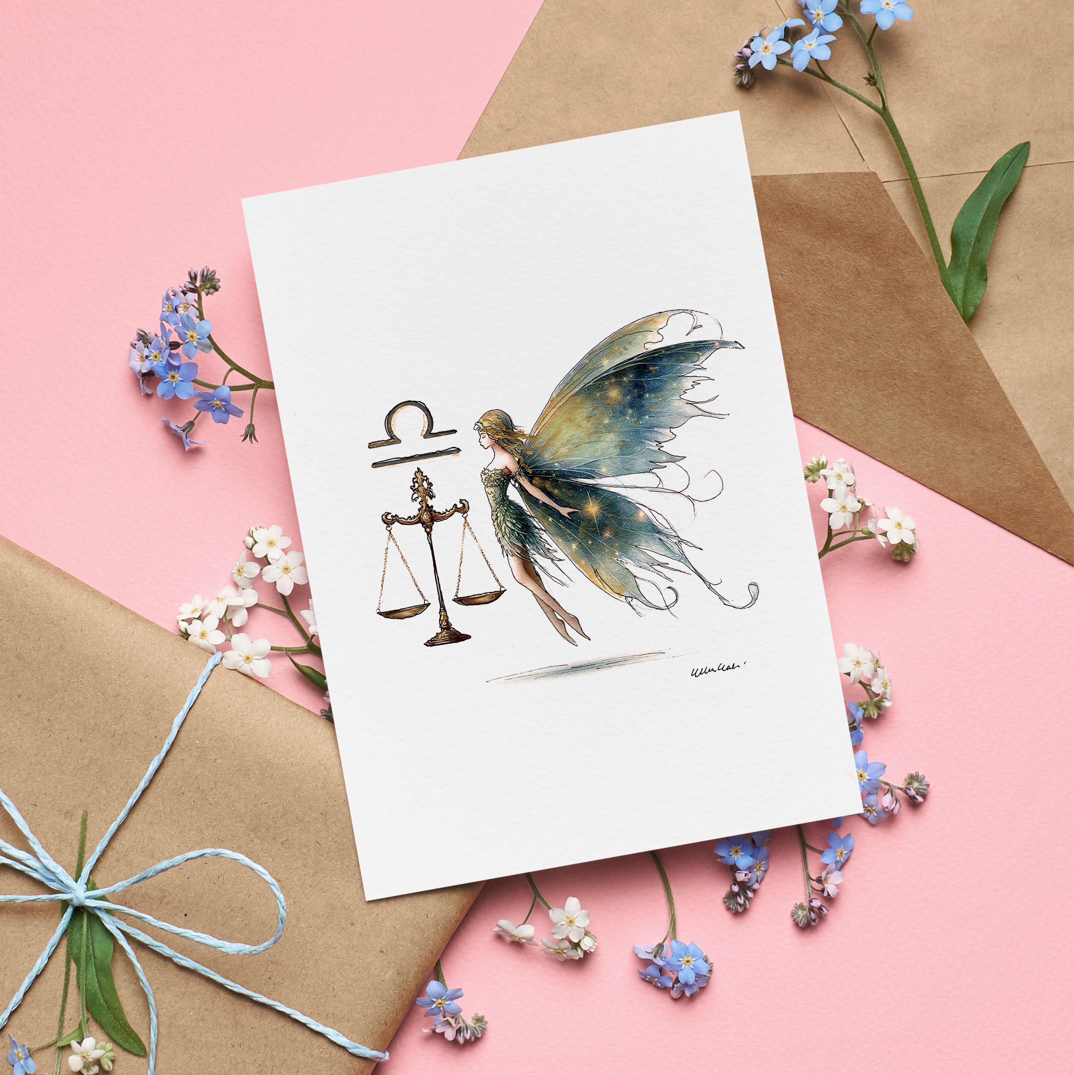 Libra Greetings Card