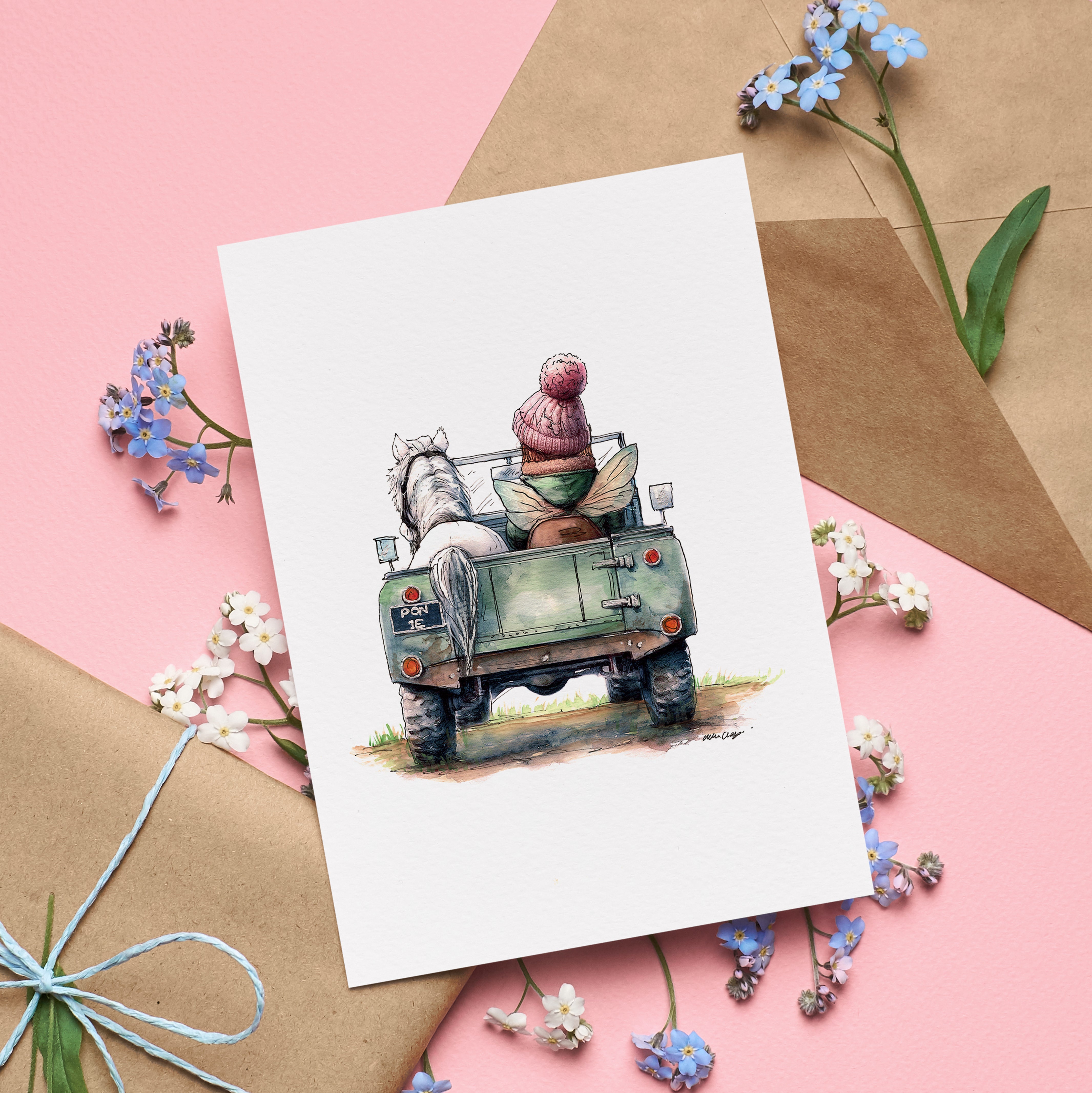 Off to Pony Club Greetings Card