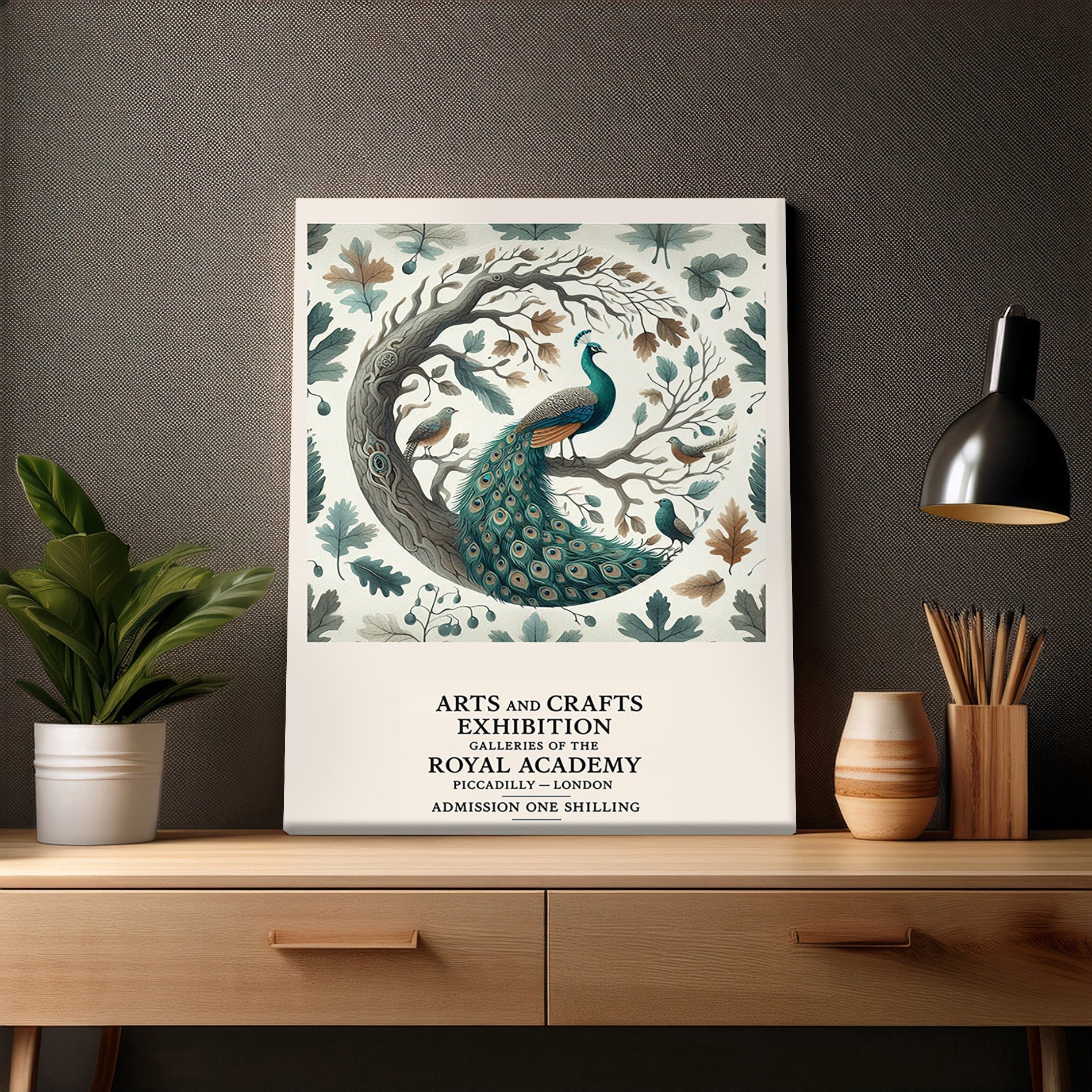 Peacock in Oak Canvas