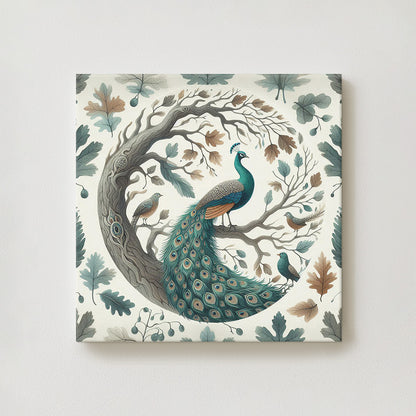 Peacock in Oak Canvas