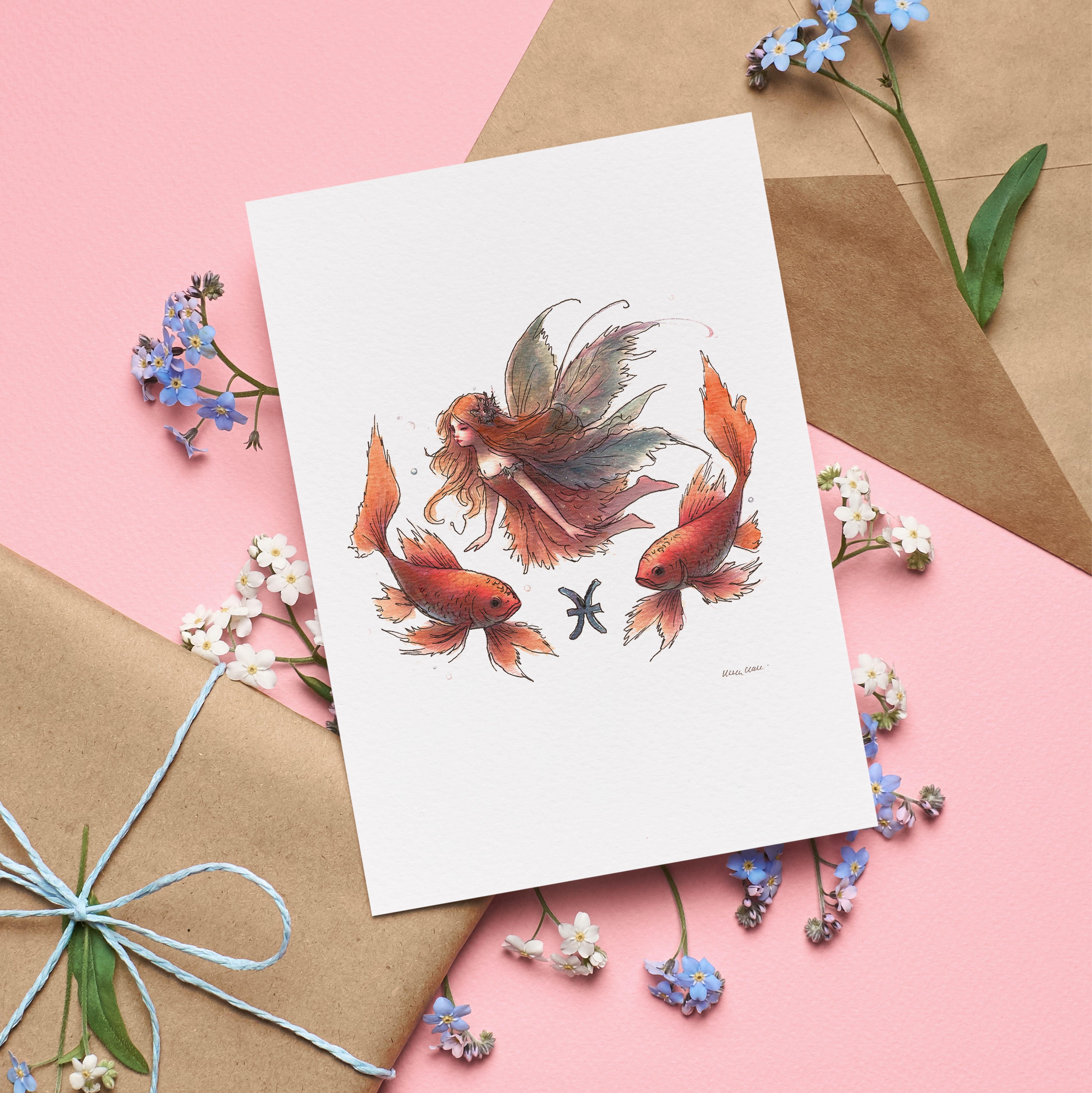 Pisces Greetings Card