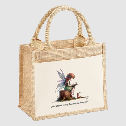 Quiet Please Fairy Reading In Progress Small Tote Bag