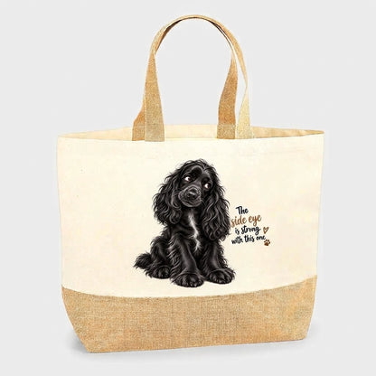 The Side Eye Black Cocker  Tote Bag