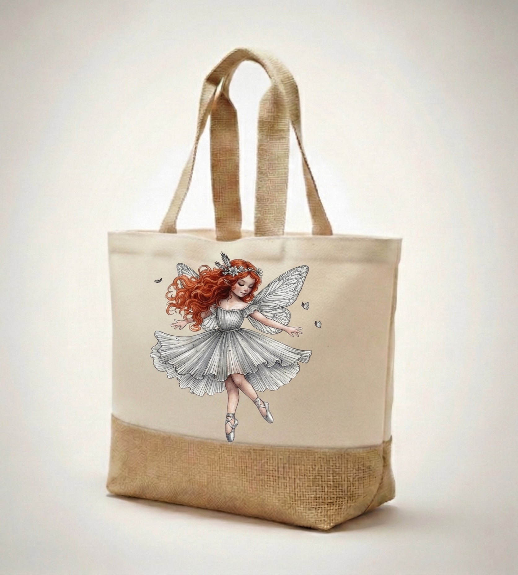 Silver Ballerina Tote Bag