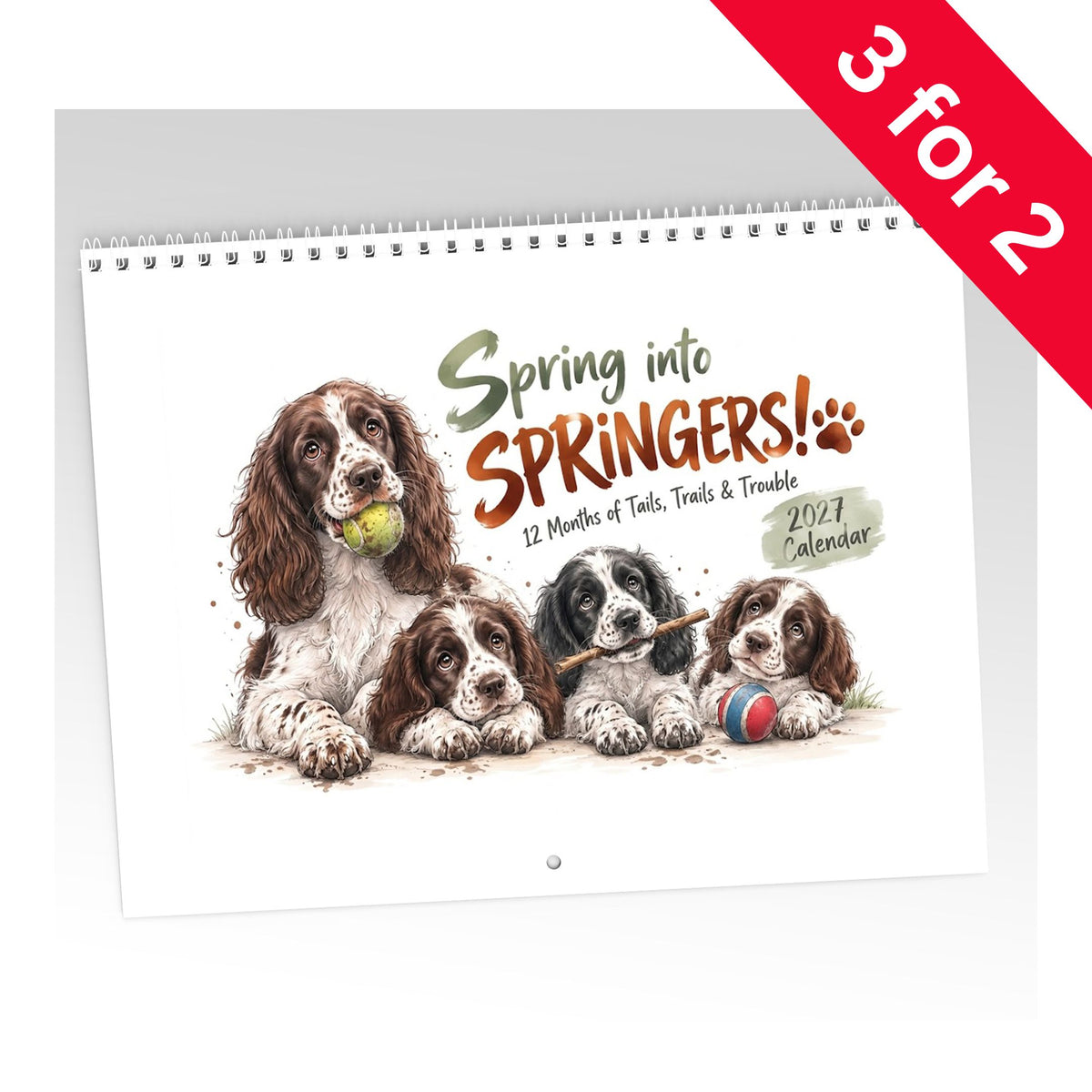 Spring into Spaniels Calendar Limited Release