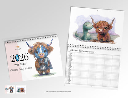 NEW 2026 Wee Moos Monthly Planner